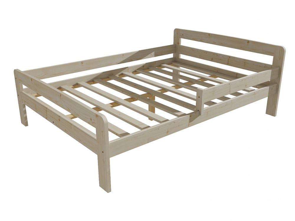 eoshop Detská posteľ so zábranou VMK008C KIDS (Rozmer: 120 x 200 cm, Farba dreva: surové drevo)